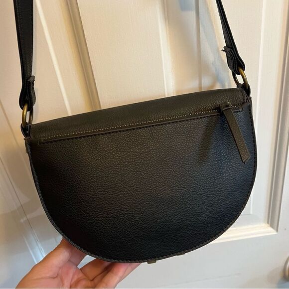 Falls Creek Women's Black Faux Leather Small Flap Crossbody Purse - Picture 6 of 11